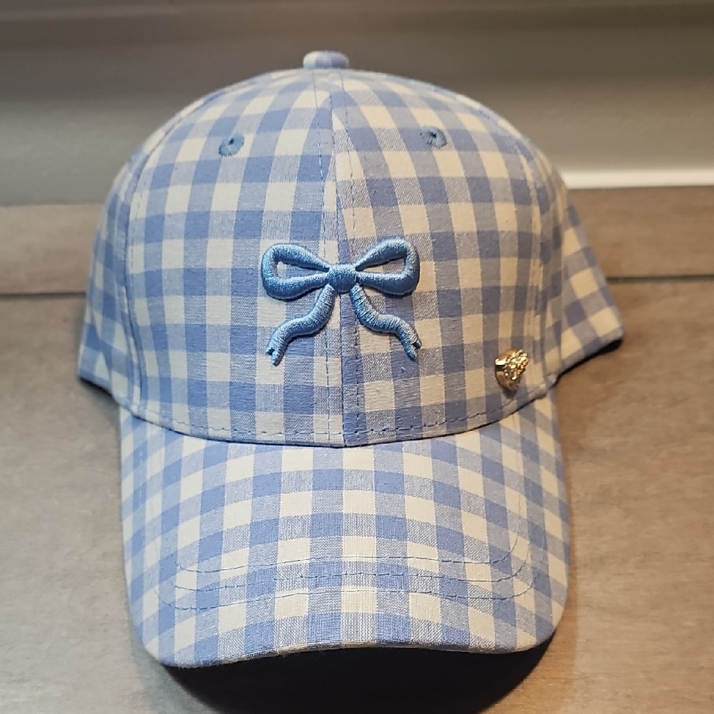 Blue Bow Gingham Cap💙🤍💙🤍💙